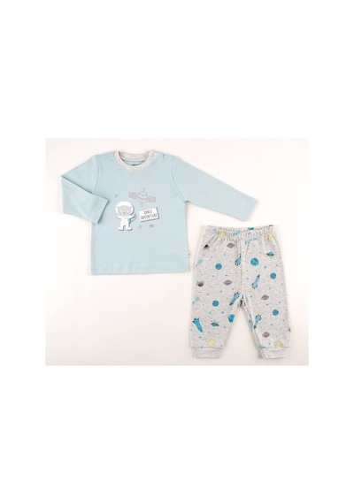Mother Love %100 Organik Bebek Pijama Takımı 3 - 36 Ay Mavi