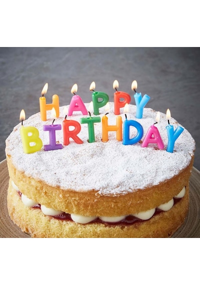 Cosmotex Happy Birthday Yazılabilen Rengarenk Doğum Günü Mumu 13