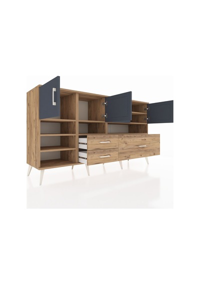 Hyperion Konsol 8 Raflı 3 Çekmeceli 4 Kapaklı 176x44x99 Çam-antra Çam-antrasit/çam Hyperion Konsol 8 Raflı 3 Çekmeceli 4 Kapaklı 176x44x99 Çam-antra Çam-antrasit/çam
