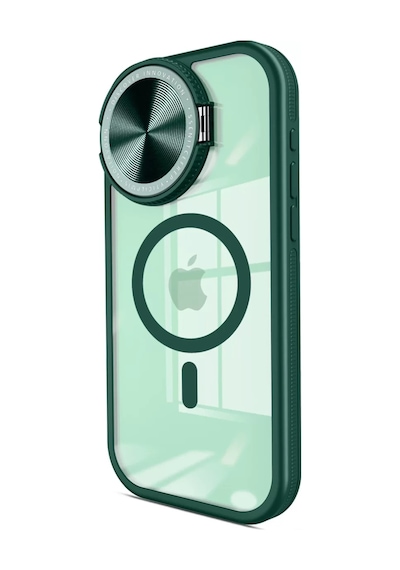 Newface Apple İphone 14 Pro Max Kılıf Teleskop Lens Magsafe Silikon Kapak - Koyu Yeşil