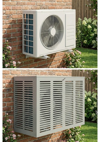 Klima Motoru/dış Ünite Gizleme/koruma Kafesi Xl 120x62x150 H Slotted Açık Gri