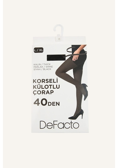 Defacto Kadın Korseli 40 Den Parlak Külotlu Çorap I6957axnsbk23 Siyah-bk23
