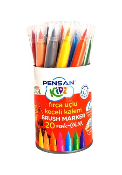 Pensan Kidz 20 Renk Fırça Uçlu Keçeli Kalem 4000