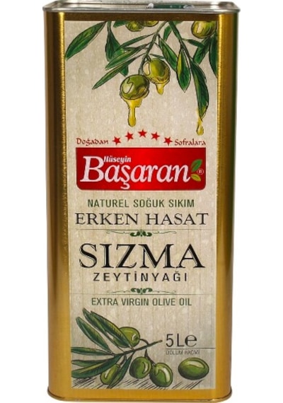 Başaran Soğuk Sıkım Erken Hasat Natürel Sızma Zeytinyağı Teneke 5 L