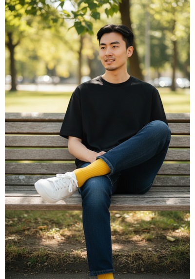 Socks Stores 6 Çift Unisex Renkli Pamuklu Soket Çorap - Renkli Tenis Boy Çorap Sarı