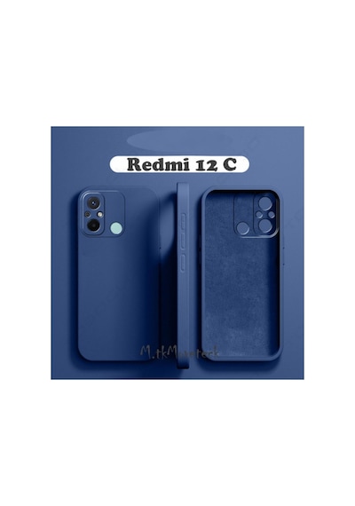 Xiaomi Redmi 12c Uyumlu Kılıf Kamera Korumalı Içi Kadife Süet Yumuşak Hisli Lansman Silikon Kapak Lacivert