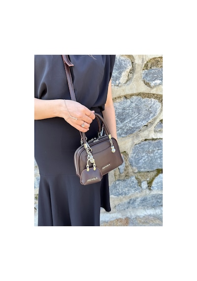 Just Polo Kadın Yeni Sezon Mini Cüzdan Aksesuarlı Askılı Şık El Ve Omuz Çantası Ebat : En 19 Boy 14 Cm Kahverengi 95259859