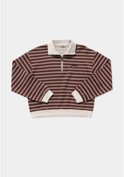 Colin's Colins Regular Fit Polo Yaka Çizgili Kadın Kahverengi Sweatshirt Cl1081687 Q1.v1 Brw