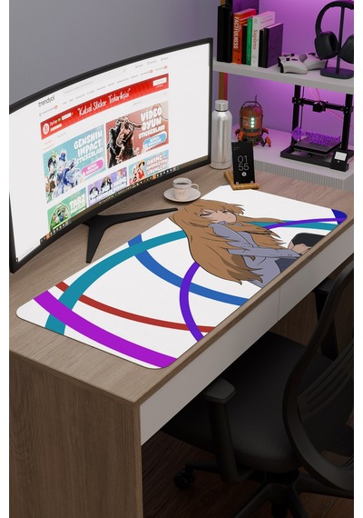 Toradora Anime V2 - 90x40 Xxl Gaming Kauçuk Kaymaz Taban Mouse Pad Fare Altlığı