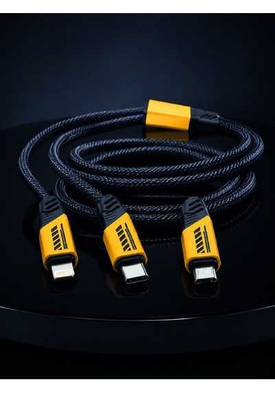 3'lü Şarj Kablosu Hızlı Şarj Destekli Dayanıklı Örgü Usb Kablo 0