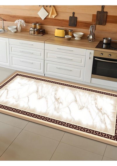 Makinede Yıkanabilir Kaymaz Taban Leke Tutmaz Dijital Baskı Mutfak Halısı 6631m 001