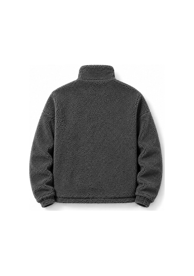 Genius Store Oversize Peluş Erkek İçi Polarlı Tam Fermuarlı Sherpa Sonbahar Kış Kadın Polar Sweatshirt Oversıze-pelus Füme