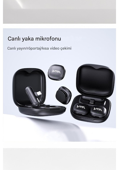 Type-c Mini Kablosuz Bluetooth 2 Kişilik Yaka Mikrofonu Yapay Zeka Destekli Uzun Pil Ömrü Mt936