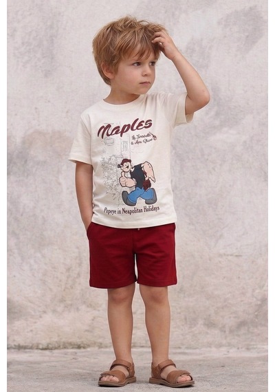 Dmb Kids Erkek Çocuk Penye Şortlu Takım Dmb-7637 Bordo