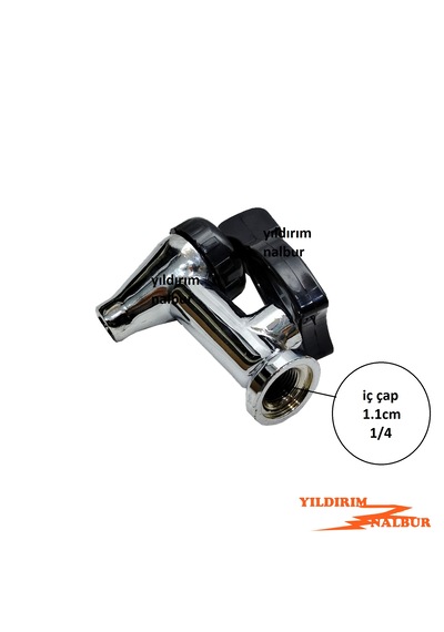 Kahveci Semaver 1/4 Musluğu Derece Girişli Semaver Çay Musluk Nikel
