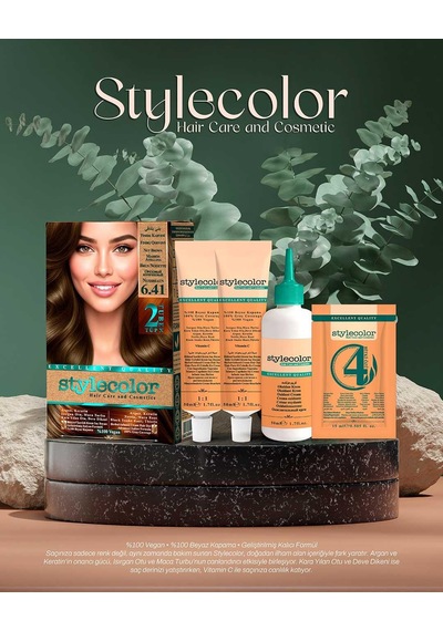 Stylecolor Bitkisel İçerikli Vegan Krem Saç Boyası 6.41 - Fındık Kahvesi