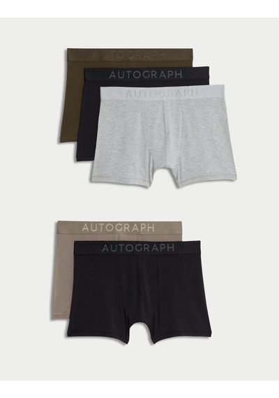Marks & Spencer 5'li Boxer Seti T14005330a Siyah Mix