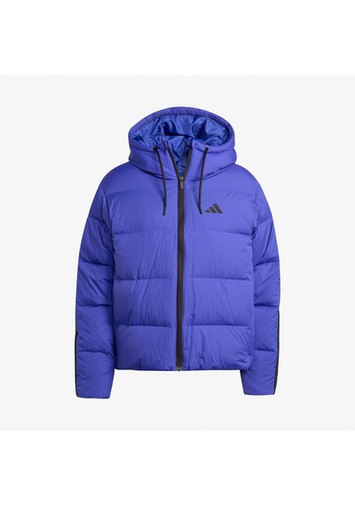 Adidas Essentials Climawarm 3 Stripes Puffer Down Kapüşonlu Kadın Mavi Outdoor Montu Jw9109