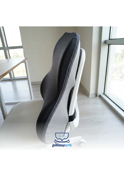 Visko Sırt Minderi Bel Yastığı Ergonomik Bel Desteği Siyah