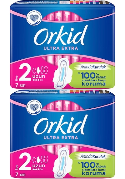 Orkid Ultra Extra Hijyenik Ped Uzun 2 x 7'li