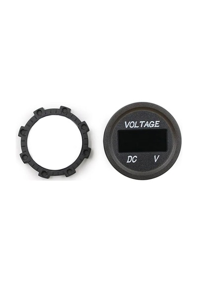 Su Geçirmez Dc 6v / 48v Voltmetre Yuvarlak Panel Tip Montajlanabilir Dijital Kırmızı Renk Led