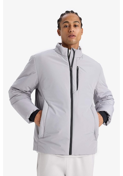 Defacto Defactofit Su İtici Slim Fit Dar Kesim Fermuarlı Su Geçirmez Mont E9484ax25wngr487 Gri