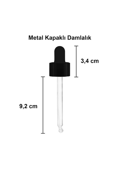 100 Ml Metal Kapaklı Damlalık Dropper Şişesi Serum 100 Cc Cam Şişe 6 Adet Siyah Kapak, Amber/k Amber / Kahverengi