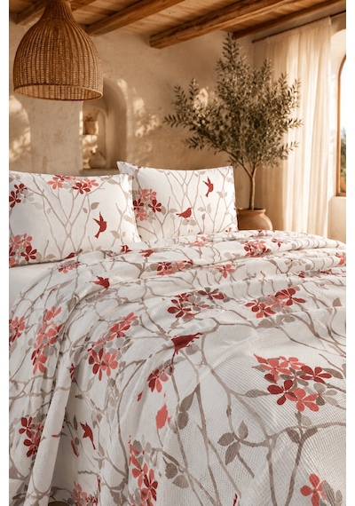 La Notte Pure Romance Çift Kişilik 4 Parça Pike Takımı 210x230 + 160x200 + 2/50x70 Cm Çok Renkli