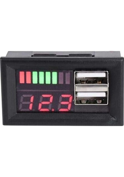 Akü Kapasite Göstergesi Voltmetreli Ve Usb Çıkışlı-4501