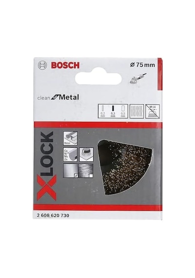 Professional 1 X Dalgalı Tencere Fırçası Clean Metal, X-lock, Ø 75 Mm, Tel Kalınlığı 0,3 Mm, Çap 115 Mm, Açılı Taşlama Makinesi Aksesuarı