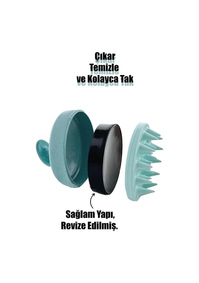 Saç Bakım Fırçası, Saç Derisine Masaj Yapan Şampuan Tarağı, Duş Fırçası Slikon Saç Masaj Tarağı Mavi