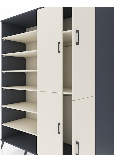 Kronos Gardrop 8 Raflı 4 Kapaklı 2 Askılı 176x59x221 Antrasit-aytaşı Aytaşı Kronos Gardrop 8 Raflı 4 Kapaklı 2 Askılı 176x59x221 Antrasit-aytaşı Aytaşı