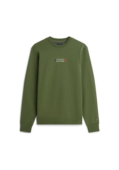 Tommy Hilfiger Brand Love Sweatshırt Erkek Yeşil Sweatshirt - Mw0mw41428