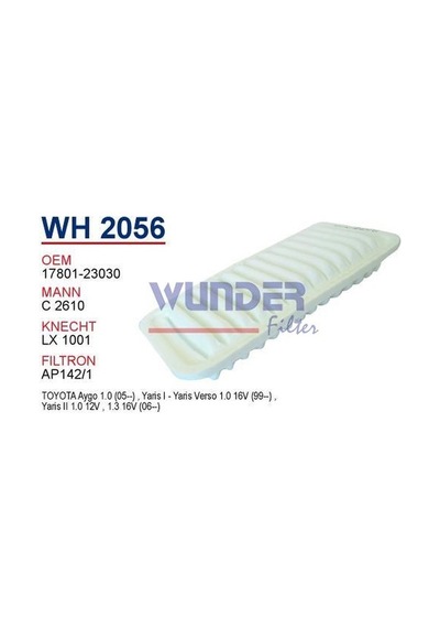 WUNDER WH2056 HAVA FİLTRESİ - Toyota Uyumlu YARiS 1,0 L Y.M