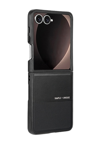 Samsung Galaxy Uyumlu Z Flip 8 Kılıf High Pu Deri Hdd Hbc-482 Siachen Case Siyah