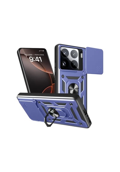 Newface Xiaomi Mi 15 Pro Kılıf Pars Lens Yüzüklü Silikon - Lacivert