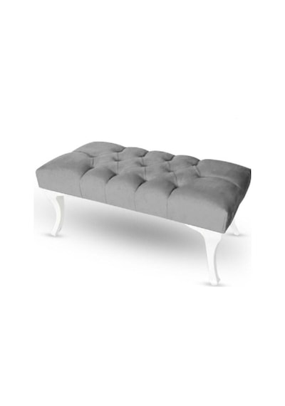 Kapitoneli Bench Puf Gri