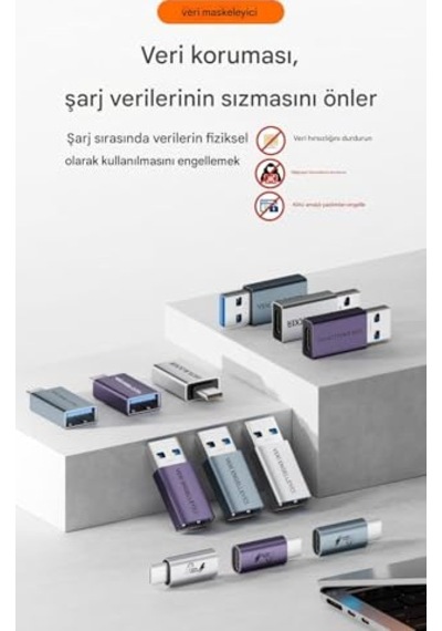 To Type-c Data Blocker - Veri Engelleyici Mor Otgbc Diğer