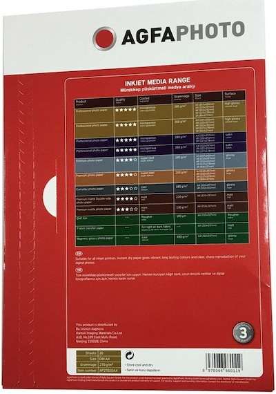 Agfa Photo A4 20.30 270 G 20'Li Parlak Inkjet Kağıt