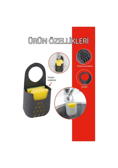 Pratik Asılabilir Mutfak Banyo Silikon Bulaşık Süngerlik Evye Üstü Askılı Düzenleyici Süngerlik Sili Diğer