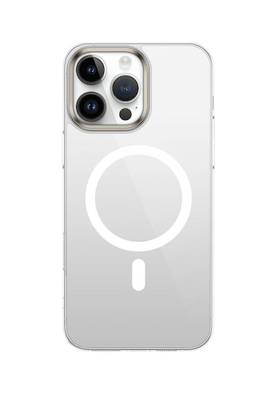 Zore İphone 16 Pro Max Kılıf M-safe Şarj Özellikli Şeffaf Cam Arka Yüzey Zore G-glass Kapak - Şeffaf
