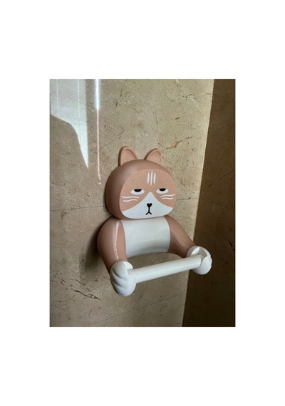 Kedi Tasarımlı Tuvalet Kağıdı Tutucu