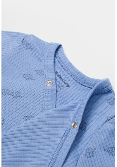 BabyCosy Organik Modal Fil Baskılı 2 Li Kruvaze Uzun Kollu Badi Csym11318 001