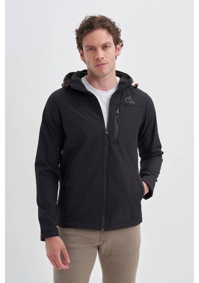 Cazador Outdoor Serisi Slim Fit Softshell Baharlık Mont Siyah