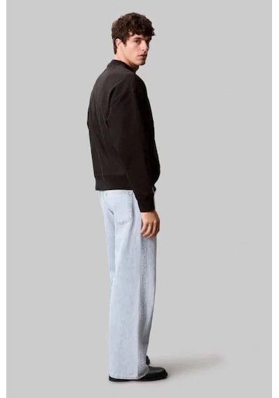 Calvin Klein Erkek Bisiklet Yaka Nakış Logolu Sweatshirt - Siyah Black