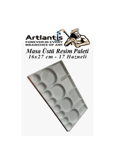 Masa Üstü Resim Paleti 1 Adet 17 Hazneli Boya Paleti 16x27 Cm Sanatsal Boyalar İçin Palet Akrilik Boya Yağlı Boya Guaj