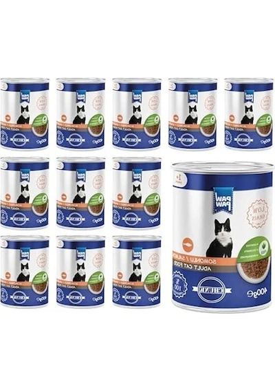 Yetişkin Kedi Jöleli Somonlu Konserve Mama 400 Gr X 12 Adet