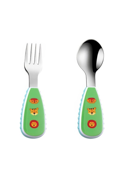 304 Çelik Bebek Kaşık Ve Çatal Set Cin957 Çok Renkli
