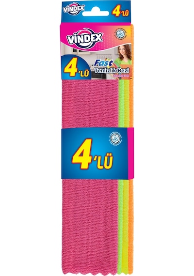 VİNDEX FAST MİCROFİBER BEZ 4'LÜ
