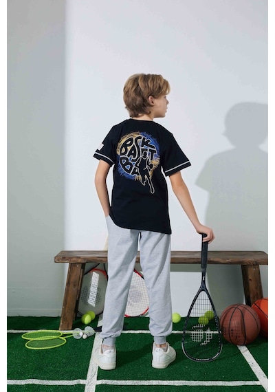 Tarık 6-11 Yaş Erkek Çocuk Pijama Basket 3944210 - Siyah Siyah